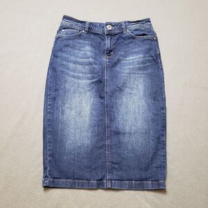 RW&CO denim Jean skirt back slit Size 2